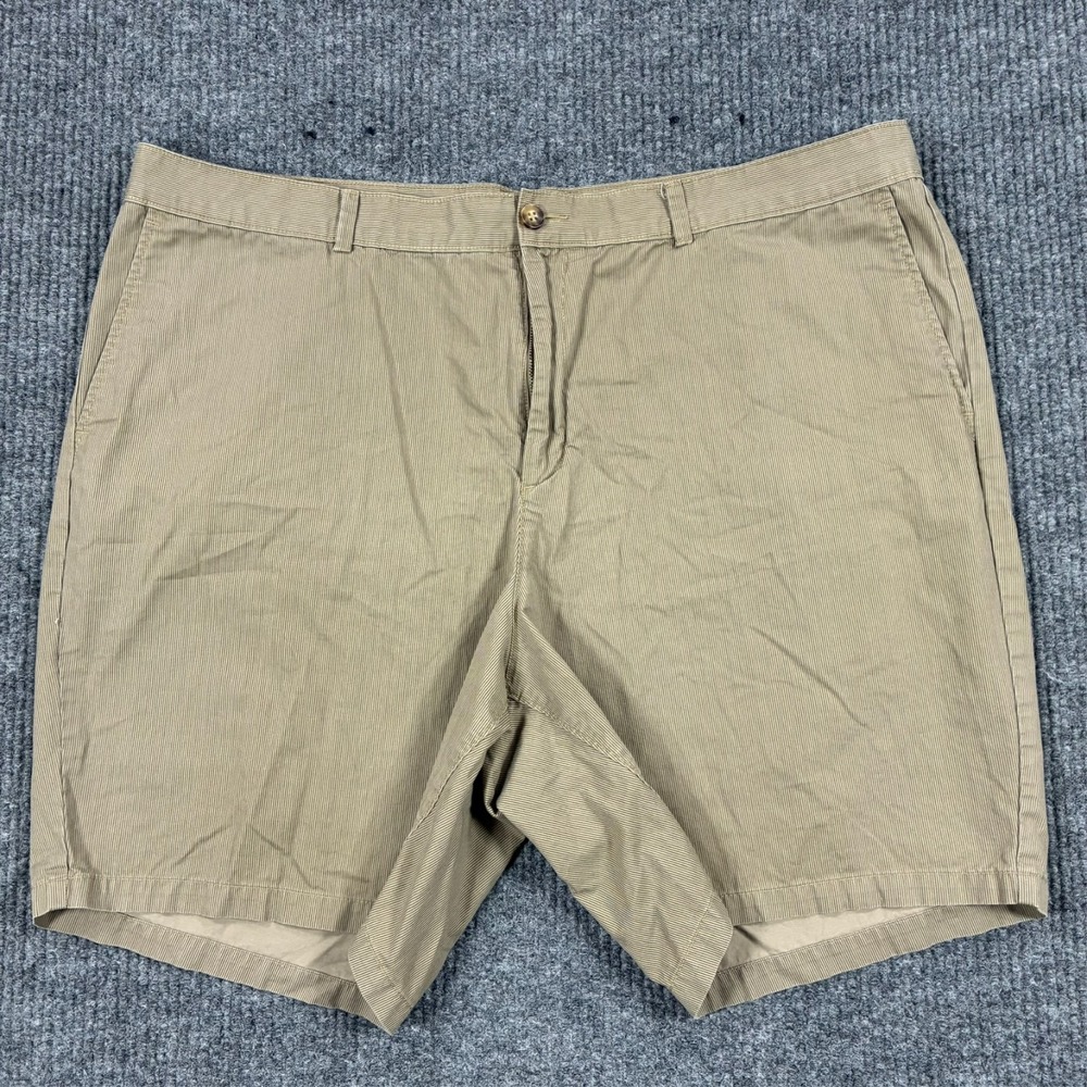 Saks Fifth Avenue Mens Chino Shorts Size 42 Beige Flat Front Casual High Rise